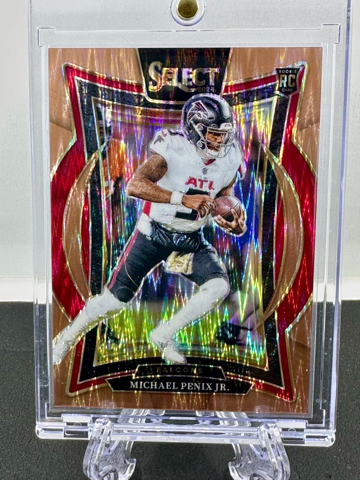 2024 Panini Select Concourse Michael Penix Jr. #80 Copper Shock Prizm RC 132/299