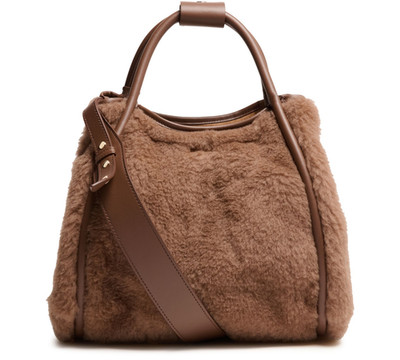 MAX MARA Marine Brown Shearling Top Handle Bag New