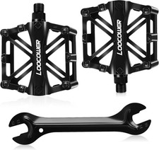 Loocower Fahrradpedale Aluminium Anti-Rutsch 9 16 Zoll 2 Stück Schwarz, extra