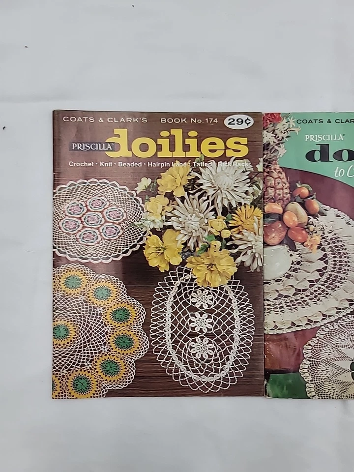 VTG Lily Design Book No 208, Priscilla Doilies # 111, 174 - Crochet, Knit,1959, - Image 2 of 4