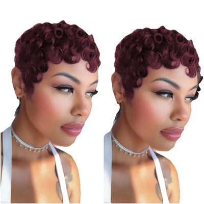Short Layered Pixie Curly Wigs Human Hair Chic Pixie Cut Human Hair
