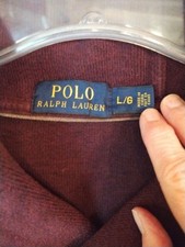 Ralph Lauren Polo Maroon 2 Button Mock Neck Sweater Size Men's Large RN 41381
