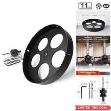 Hole Saw 11 Inch Bi-Metal 1/2 Triangle Shank Arbor Quick Change for Cornhole
