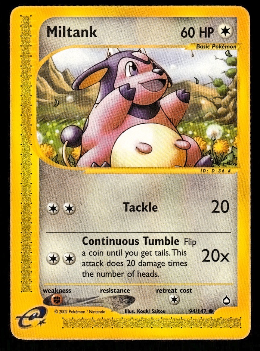 LP+ Miltank 94 Aquapolis Pokemon 2003 Kouki Saitou