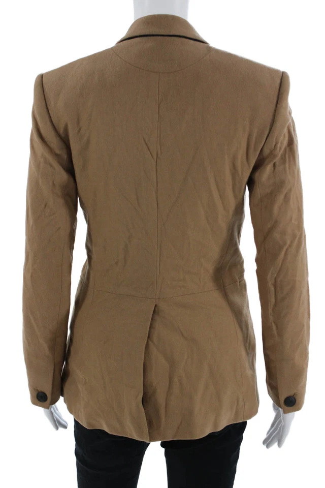 Blazer Rag & Bone Mujer Marrón Lana Cuello Botón Clásico Manga Larga Talla 0 Foto 4 de 4