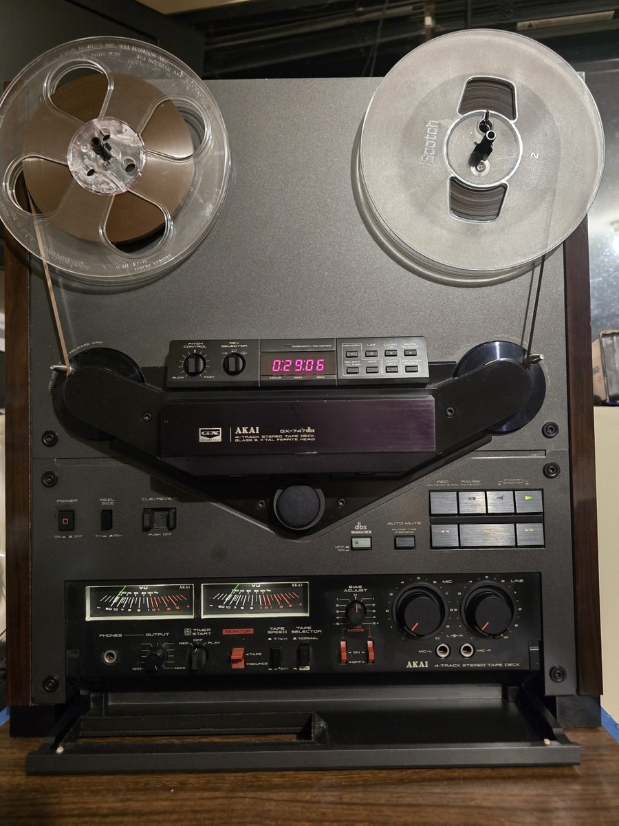 Akai GX-747 DBX , Black , Full Serviced + Nab Hub , 10