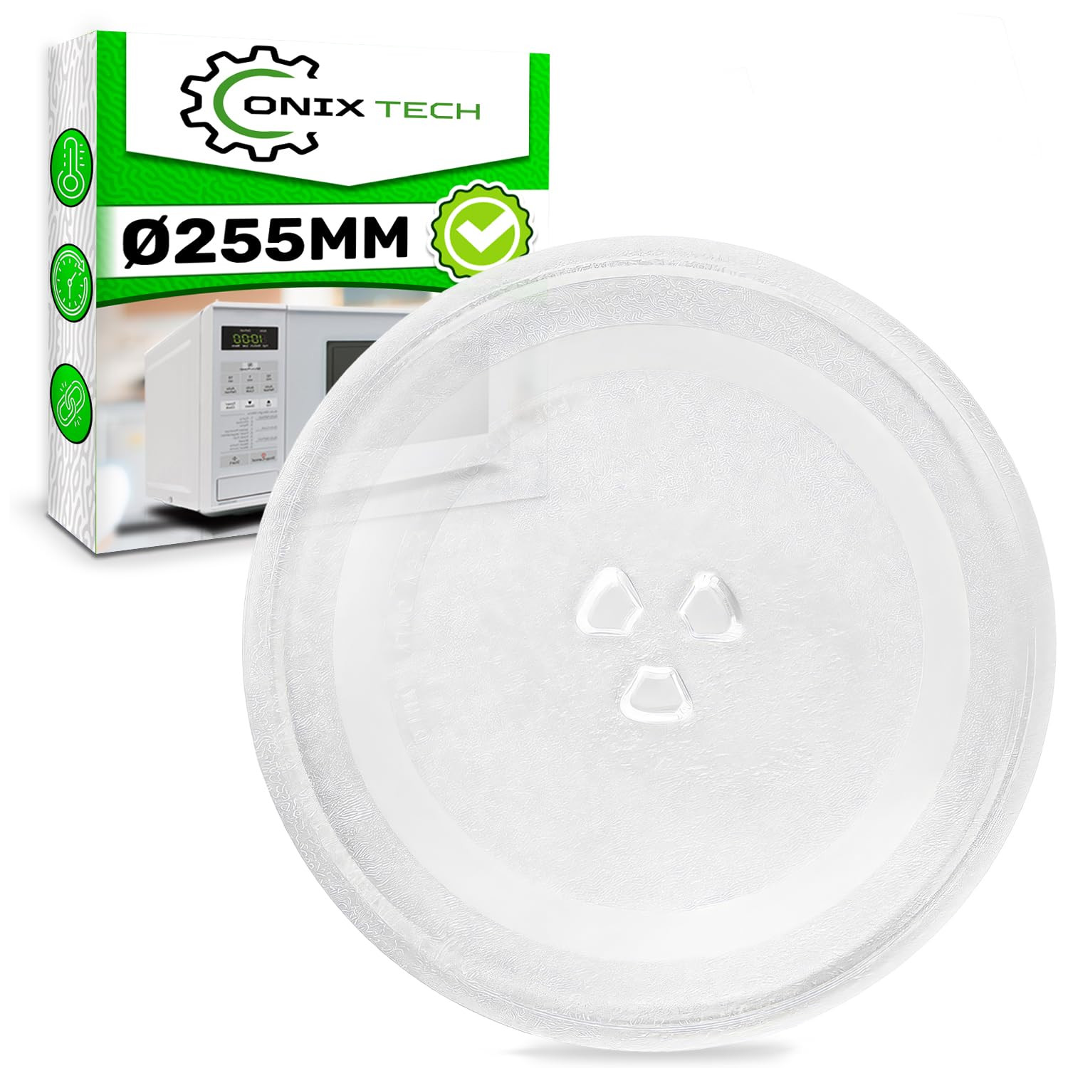 Piatto Girevole Microonde 25,5 cm Vetro Temperato Universale