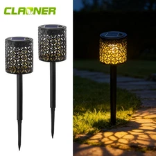2 Pack Solar Pathway Lights Outdoor Stainless Steel Landscape Lights Yard Decor