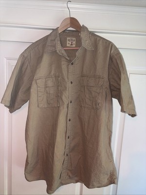 Red Head Men's Short Sleeve Shirt Tan  With Buttoned Pockets Big and Tall XL