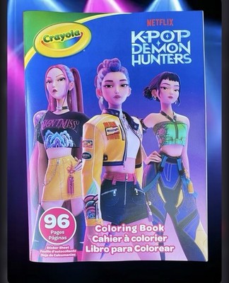 K-Pop Demon Hunters Coloring Book w/ Sticker Sheet | 96 Pages | NEW | Crayola