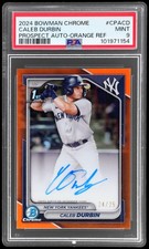 2024 Bowman Chrome Caleb Durbin #CPACD PSA 9 Prospect Autograph Orange Refractor