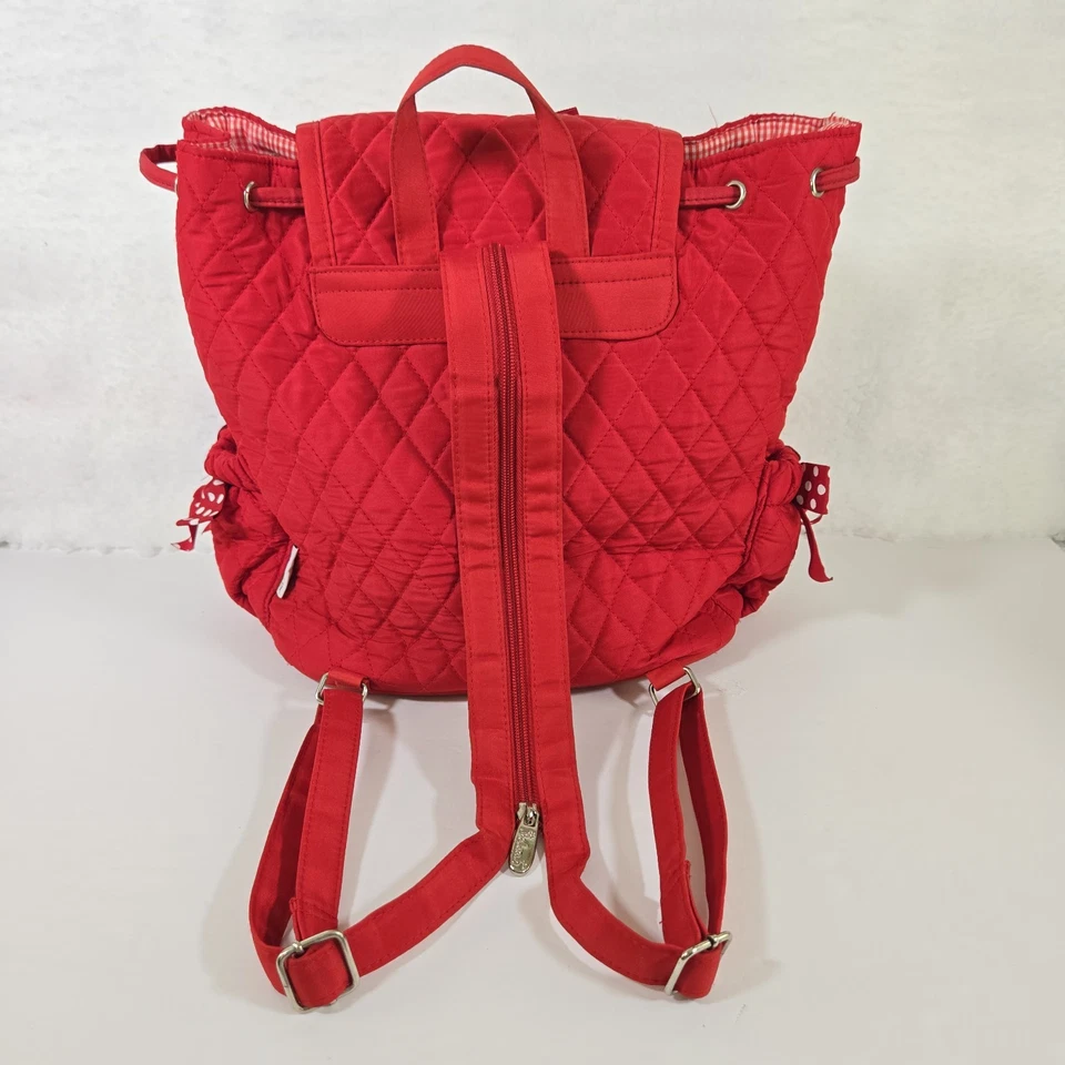 Mochila roja acolchada BUCKEYES de BELVAH lazos a lunares bordados Ohio St OSU Foto 3 de 4