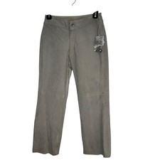 Maxima Wilson's The Leather Experts Suede Pants Gray Green Size 2 New