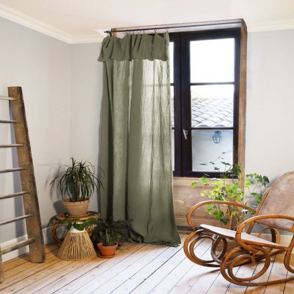 Rideau en gaze de coton Romarin Gaïa 140x300 cm pour chambre cocooning