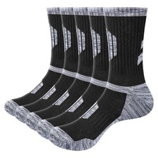 Men's Hiking Socks Moisture Wicking Mens Sock Cushioned Casual Athletic Sock ...
