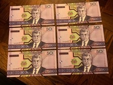 6 x 50 Turkmenistan Manat banknotes dated 2005 All UNC. Consecutive Serial Nos