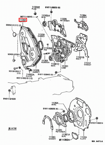 Genuine LandCruiser LJ77 LJ73 LJ72 LJ71 LJ70 2L T 2L 3L Timing Chain Belt Cover - Picture 14 of 20