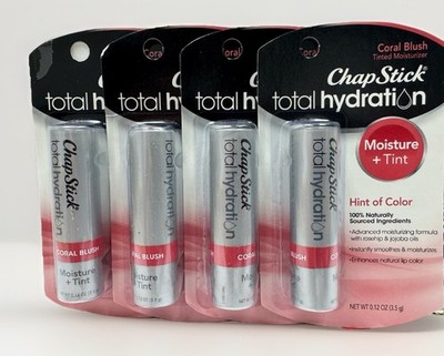 4 chap stick total hydration coral blush tinted moisturizer 0.12oz ea
