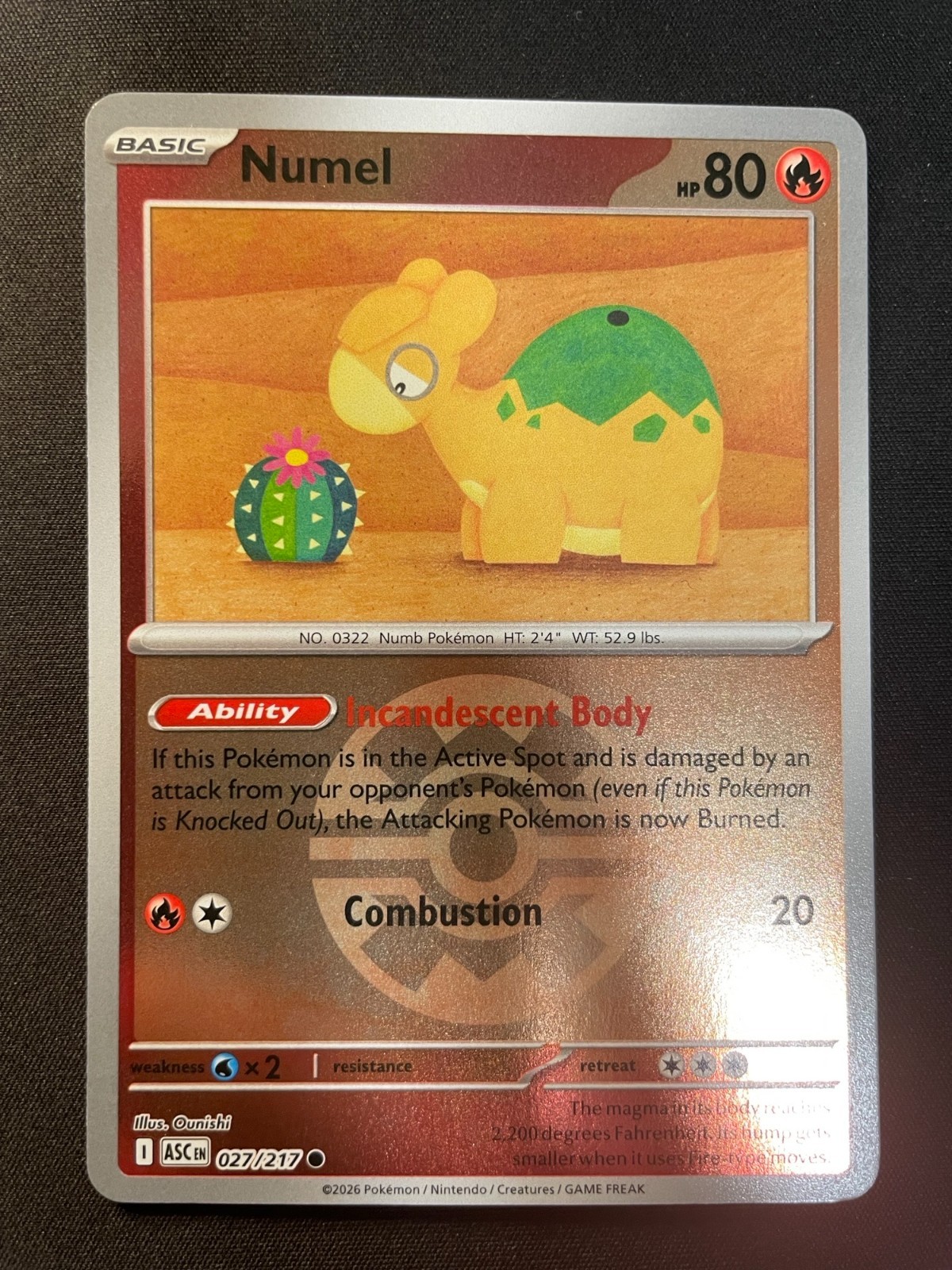 Numel - 027/217 (Quick Ball) 027/217 Ascended Heroes Pokemon Reverse Holo NM