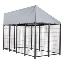 Large Outdoor Dog Kennel 7.87x3.94x5.4 ft Heavy Duty Pet Enclosure Black