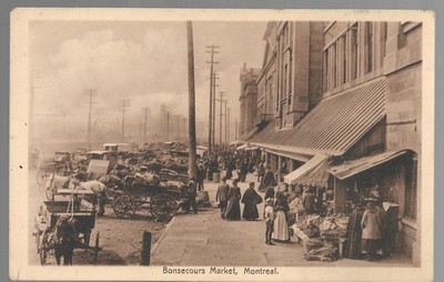 Bonsecours Market Montreal Canada Antique Postcard International Stationery Unus