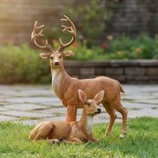 Stunning Painted Deer Statues &ndash; Indoor & Outdoor D&eacute;cor Perfect for Any Occasion