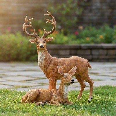 Stunning Painted Deer Statues   Indoor & Outdoor Décor Perfect for Any Occasion