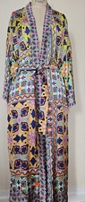 Zara Women Multi Patchwork Printed Kimono with Belt, Size XS, NWT