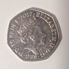 Elizabeth II UK 50p Fifty Pence Coin 2017 Benjamin Bunny Peter Rabbit