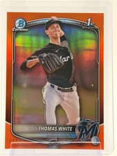 2025 Bowman Chrome Thomas White  True Orange /25 Marlins