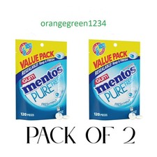 PACK OF2 Mentos Pure Fresh Mint Sugar Free Gum Extra Value Pack 120 Count