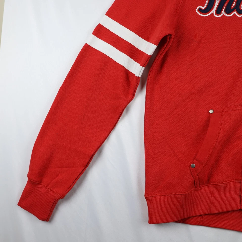 Толстовка с капюшоном мужская Cleveland Indians средняя красная бейсбольная MLB на молнии толстовка в полоску - Изображение 3 из 4