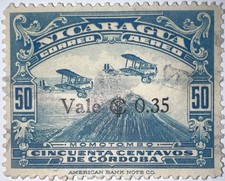 Travelstamps: Nicaragua Stamps Sc #C107, OP, Stamps .35 on .50c Airmail  Used Og