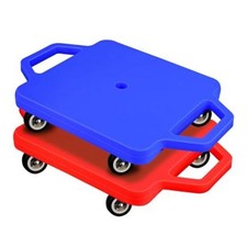 2 Pcs Sports Scooter Board with Handles Colored Floor Sitting Scooter Red,Blue