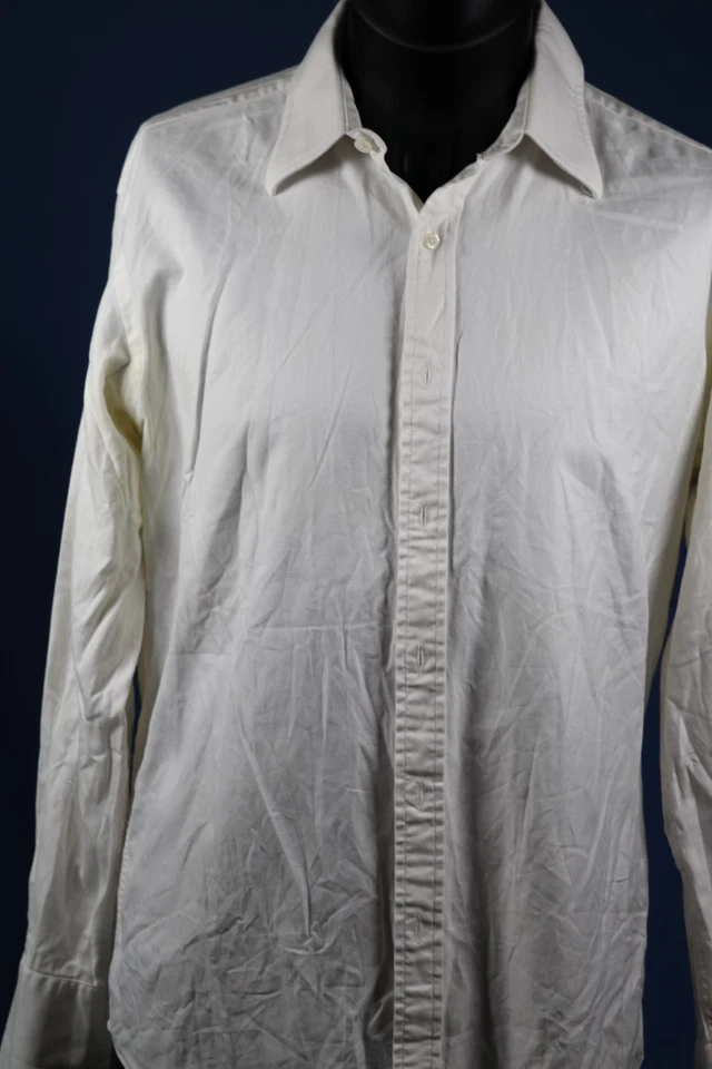 Camisa de vestir blanca ajustada de lujo con dos pliegues puño francés TM Lewin para hombre 16 33 84 cm 44" Foto 2 de 4