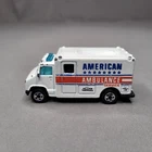Vintage 1988 Hot Wheels American Ambulance Service White Diecast Truck Emergency