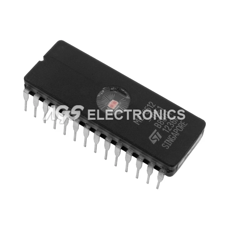 ST Microelectronics EPROM M27C512-15F1 512 Kbit (64K X8) UV EPROM OM0108 Rich El