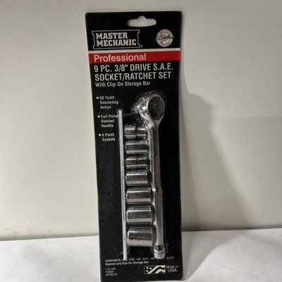 MASTER MECHANIC 9-PIECE 3/8  Drive SOCKET/RATCHET SET (P3809) USA