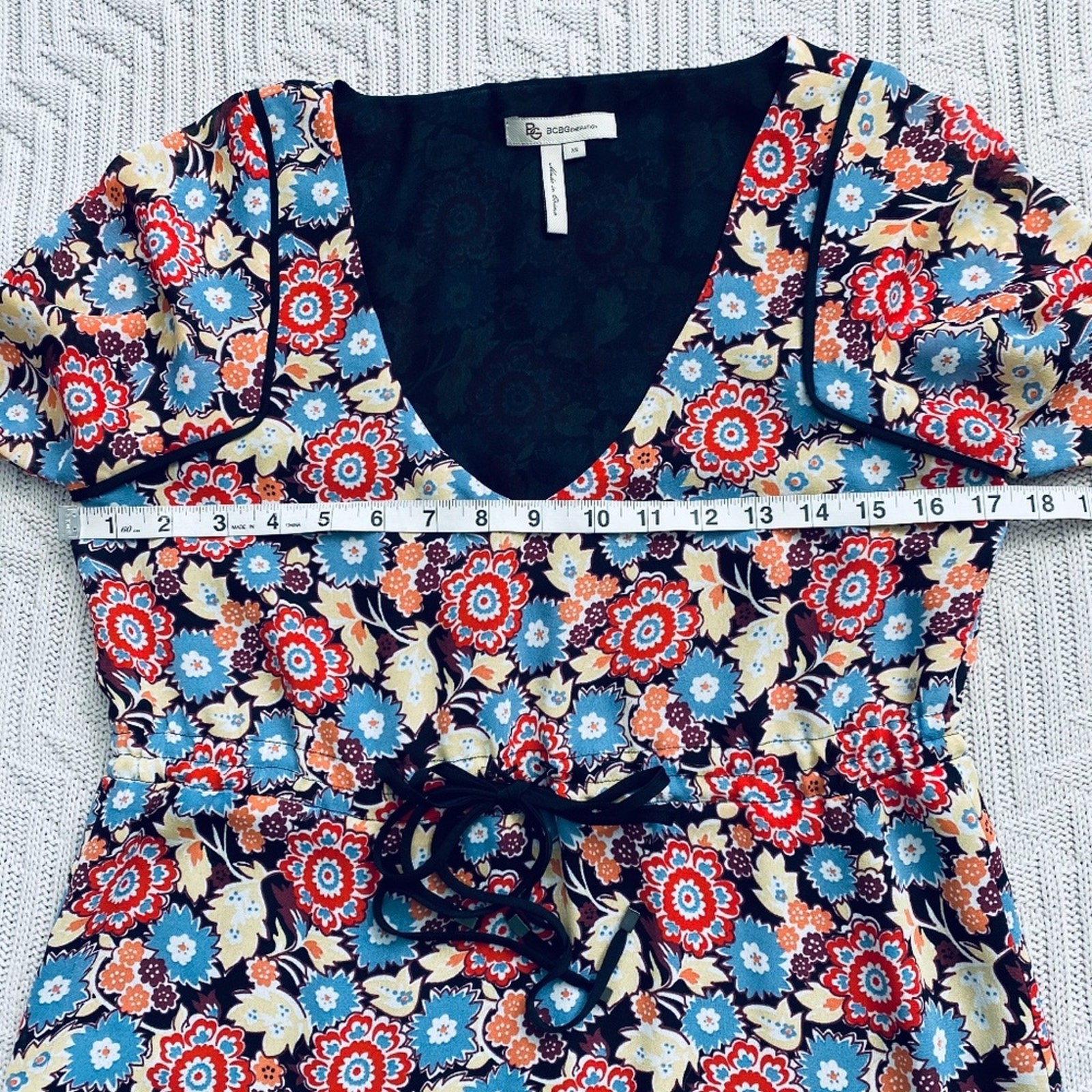 BCBGeneration red retro floral pattern dress - image 7