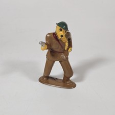 2 Vintage Barclay Manoil Gas Mask Pistol Officer Soldiers Cast Metal Toy