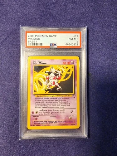 Mr. Mime 27/130 - 2000 Base Set 2 - Pokemon Card PSA 8