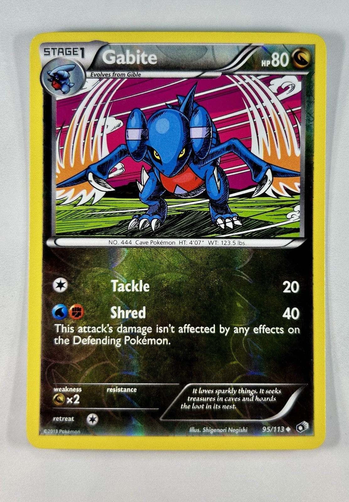 Gabite 2013 Pokemon Legendary Treasures Reverse Holo #95/113 * Light Play