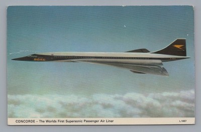 BOAC CONCORDE FLUGZEUG POSTKARTE AIRLINE AIRLINER SST SUPERSONIC BOAC 2
