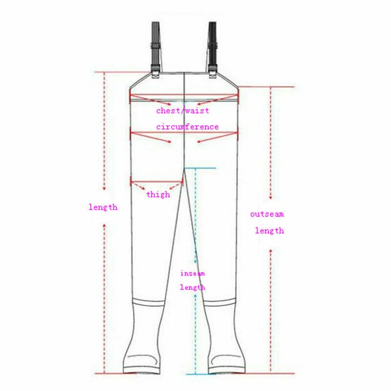 Unisex Chest Wader Men's Women PVC Suspenders Waterproof Pants Outdoor Fishing - Image 2 of 4