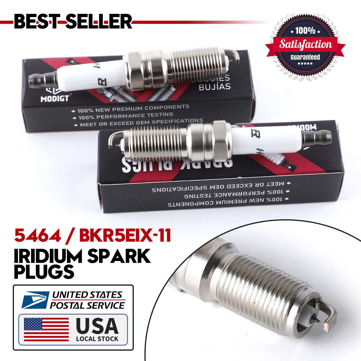 2pcs Fit NGK BKR5EIX-11 5464 Spark Plugs Iridium For Toyota Mitsubishi Mazda