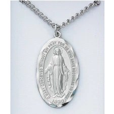 Our Lady Virgin Mary Miraculous Devotion Saint Medal 24 Inch Stainless Steel