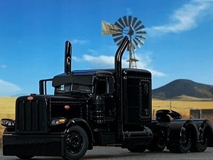 1/64 DCP BLACK OUT PETERBILT 389 W/ 63" FLAT TOP SLEEPER