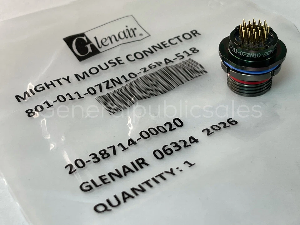GLENAIR 26 PIN MIGHTY MOUSE MIL-SPEC CIRCULAR CONNECTOR 801-011-07ZN10-26PA-518 - Image 3 of 4