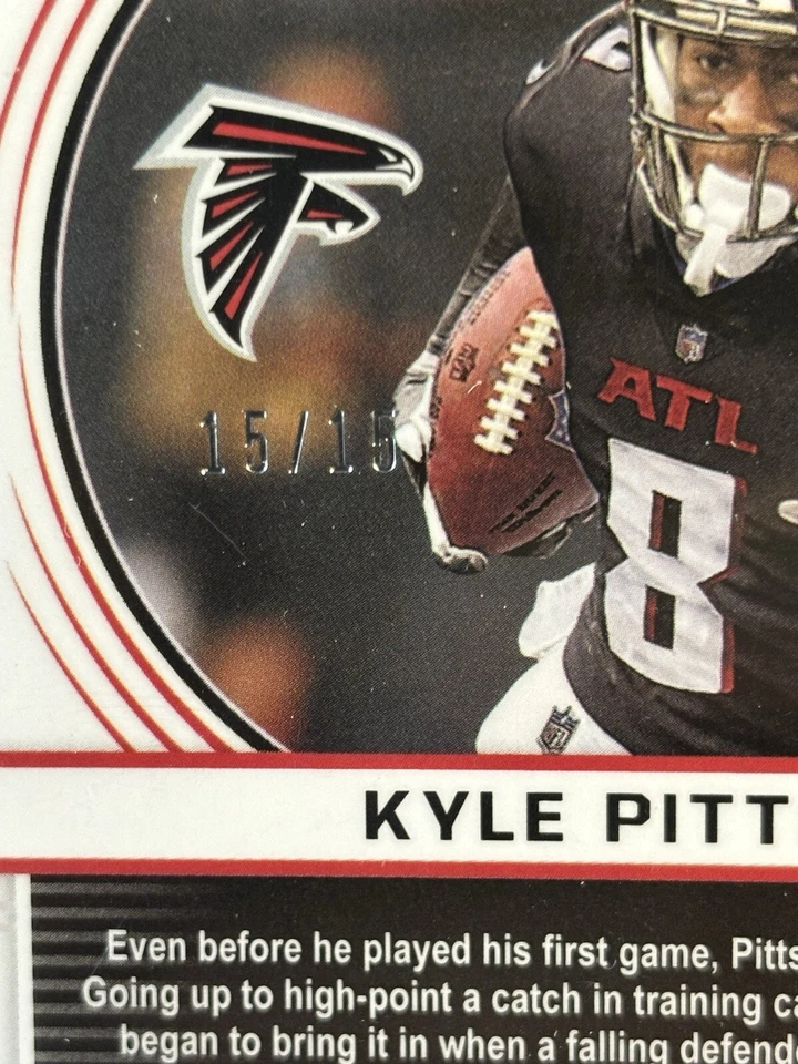 2021 Kyle Pitts Rookie Card Panini Obsidian Supernova Green /15 PRIZM RC FALCONS - Image 3 of 4