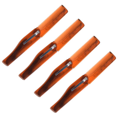 4PCS Fine Tooth Folding Brush Folding Mustache and Beard Comb Small Pocket Comb